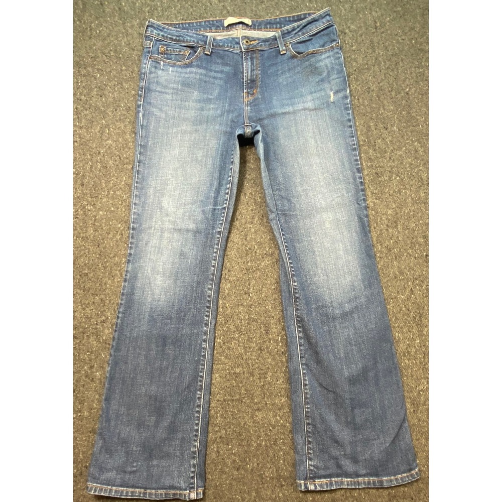 Levis Jeans 14M Womens Blue Low Boot Cut 545 Flap Pocket Denim Distressed